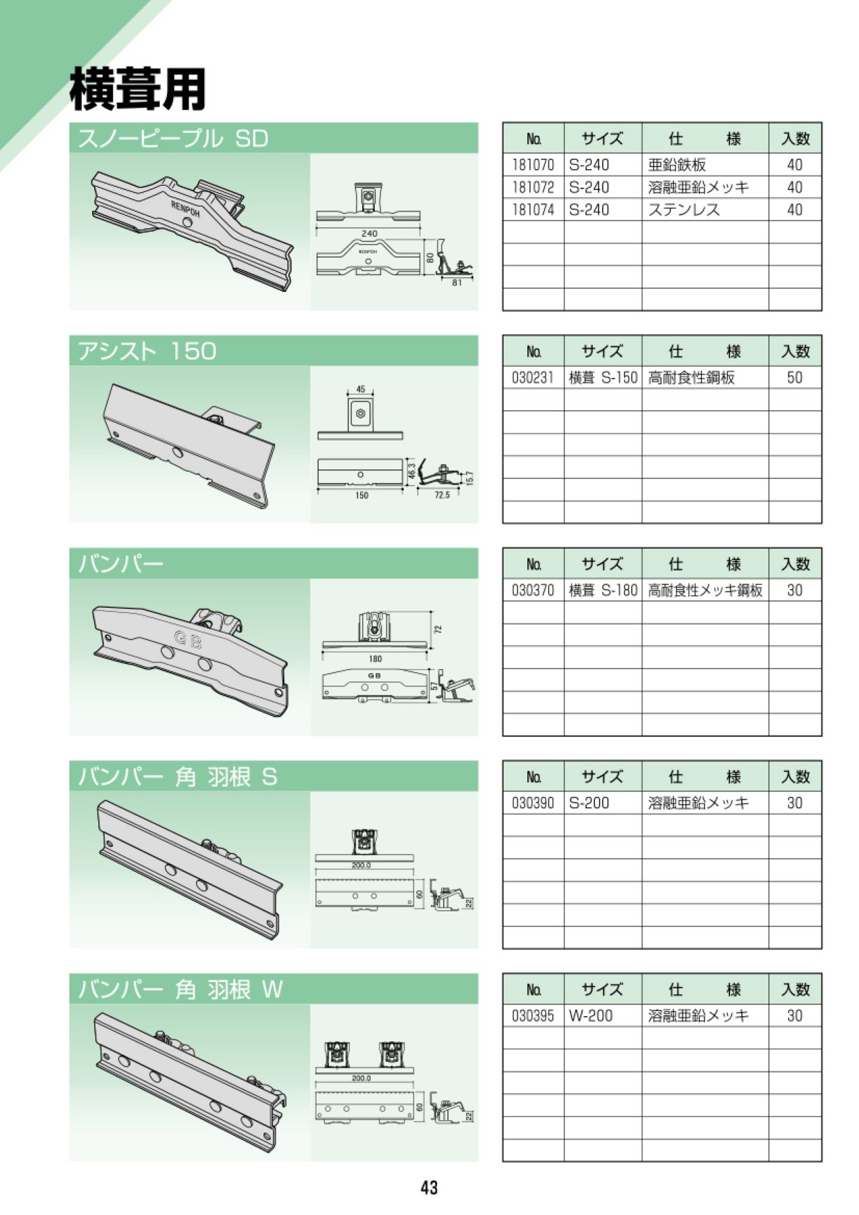 雪止金具：横葺用 | 製品カテゴリー | ノミズヤ産業